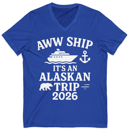 Alaska Cruise Shirt V-Neck Shirt – True Royal – Alaska Cruise Shirts