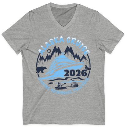 Alaska Cruise 2026 Shirt V-Neck Shirt – Athletic Heather – Alaska Cruise Shirts