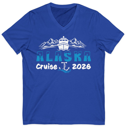 Alaska Cruise 2026 Shirt V-Neck Shirt – True Royal – Alaska Cruise Shirts