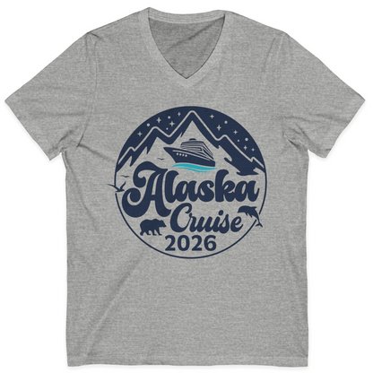 Alaska Cruise 2026 Shirt V-Neck Shirt – Athletic Heather – Alaska Cruise Shirts