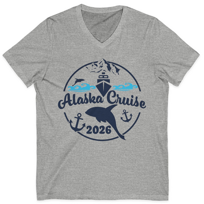 Alaska Cruise 2026 Shirt V-Neck Shirt – Athletic Heather – Alaska Cruise Shirts