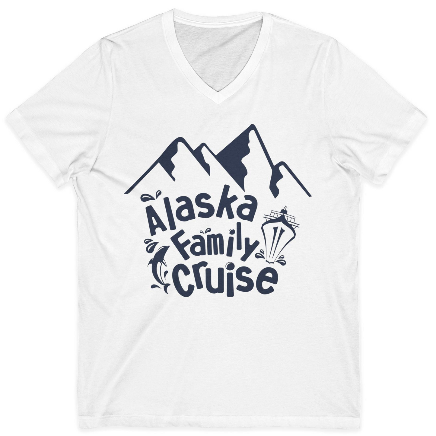 Alaska Family Cruise Adventure Shirt V-Neck Shirt – White – Alaska Cruise Shirts