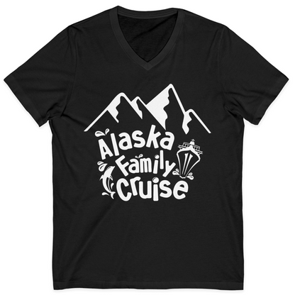 Alaska Family Cruise Adventure Shirt V-Neck Shirt – Black – Alaska Cruise Shirts