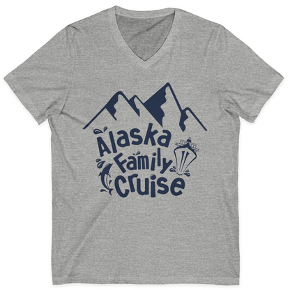 Alaska Family Cruise Adventure Shirt V-Neck Shirt – Athletic Heather – Alaska Cruise Shirts