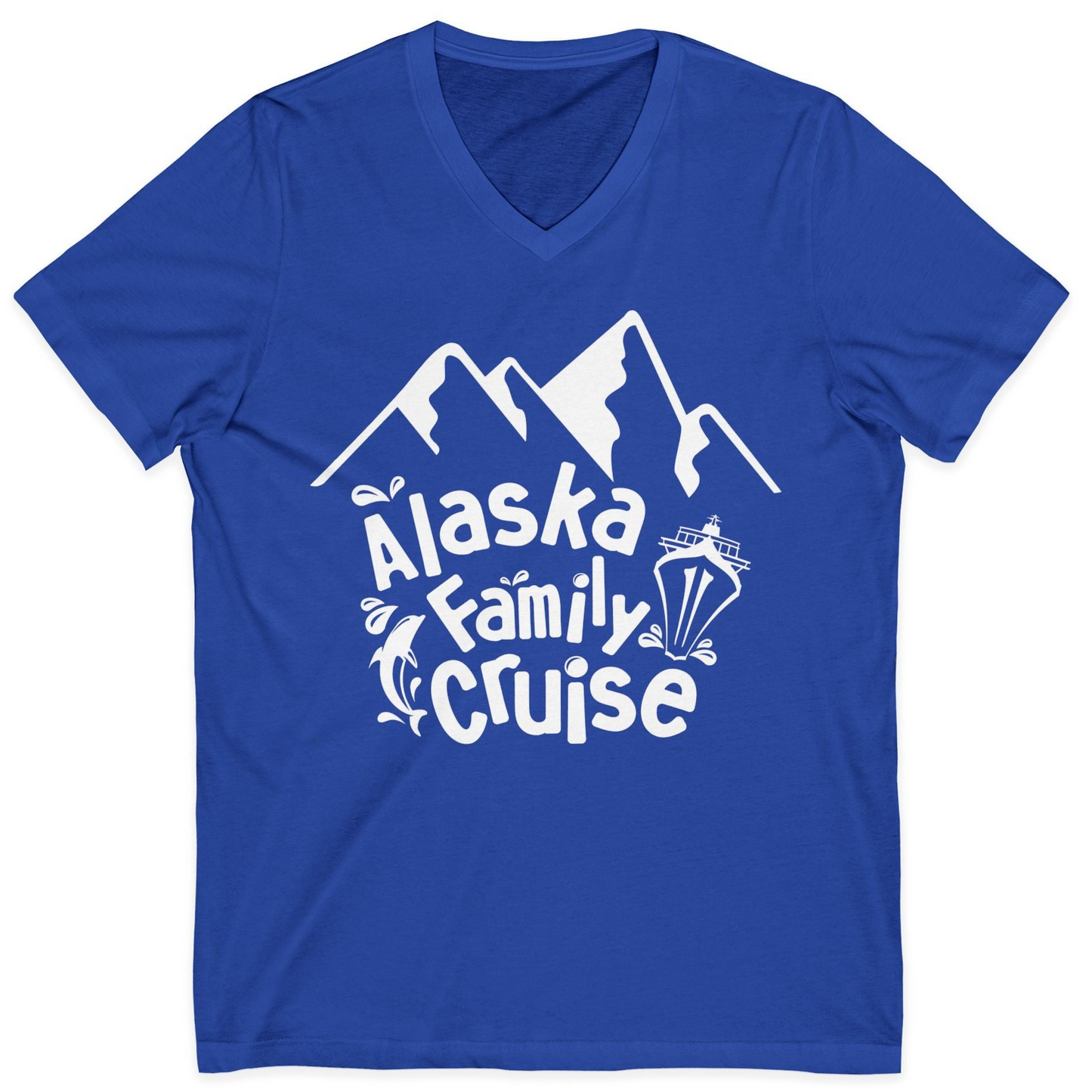 Alaska Family Cruise Adventure Shirt V-Neck Shirt – True Royal – Alaska Cruise Shirts