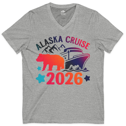Alaska Cruise 2026 Shirt V-Neck Shirt – Athletic Heather – Alaska Cruise Shirts