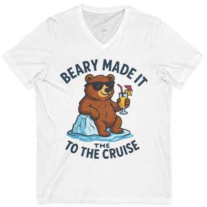 Funny Cruise Bear Shirt V-Neck Shirt – White – Alaska Cruise Shirts