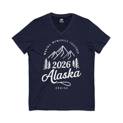 2026 Alaska Cruise Making Memories Shirt V-Neck Shirt – Navy – Alaska Cruise Shirts