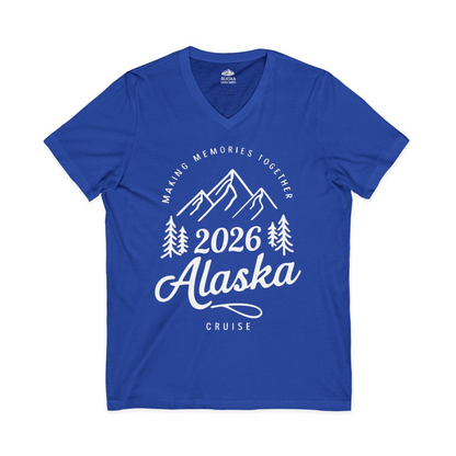 2026 Alaska Cruise Making Memories Shirt V-Neck Shirt – True Royal – Alaska Cruise Shirts