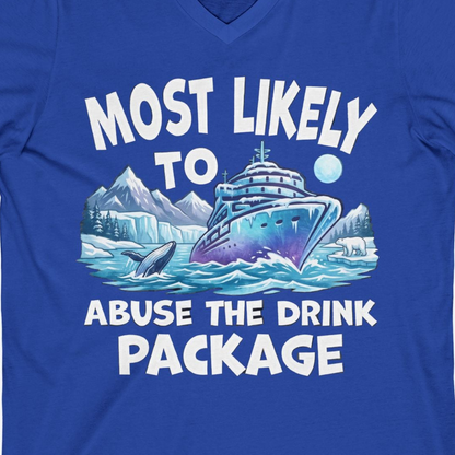 Funny Alaska Cruise Shirt V-Neck Shirt – True Royal – Alaska Cruise Shirts Close Up