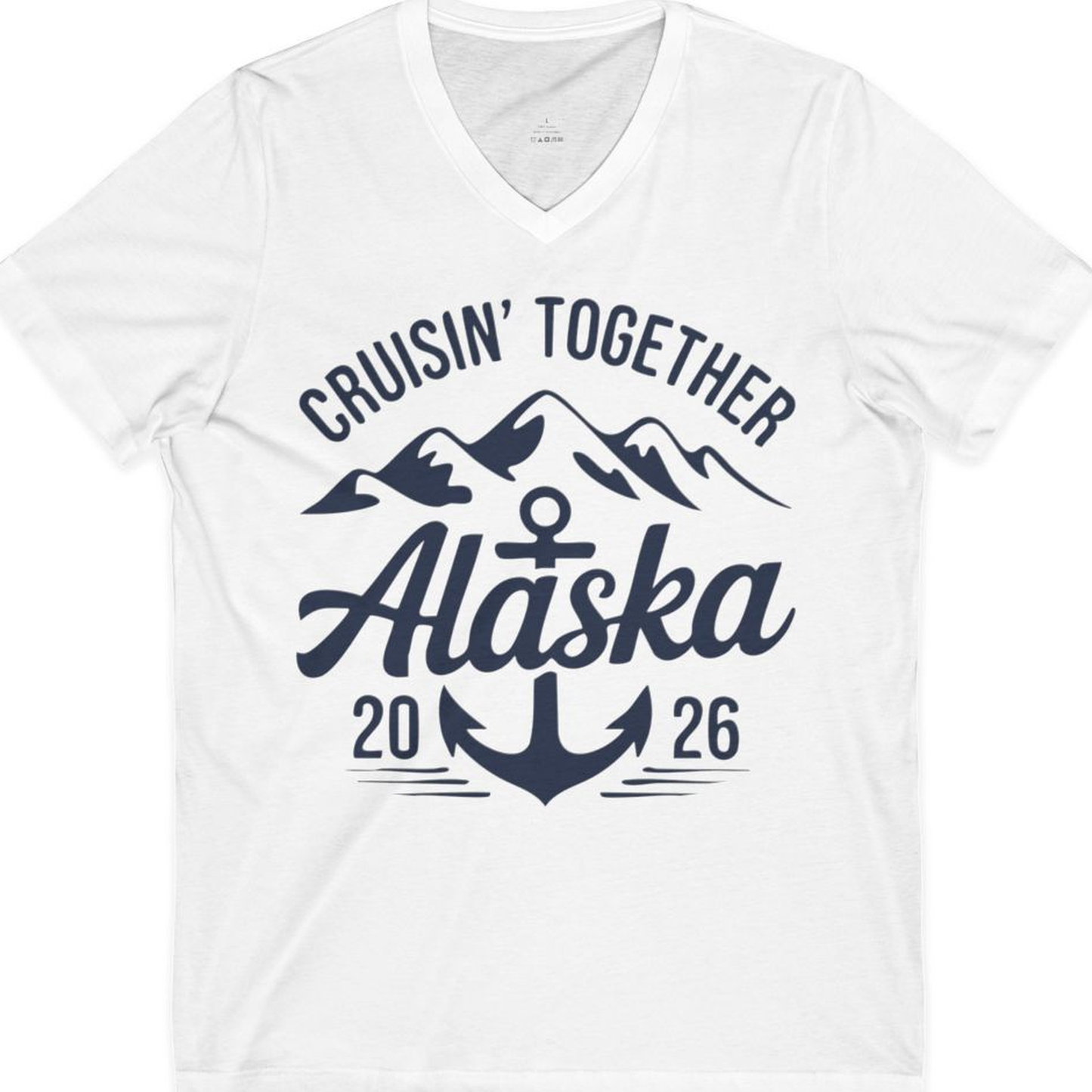 Alaska Cruise Shirt - Cruisin Together Mountains Anchor Retro 2026 – White – Alaska Cruise Shirts